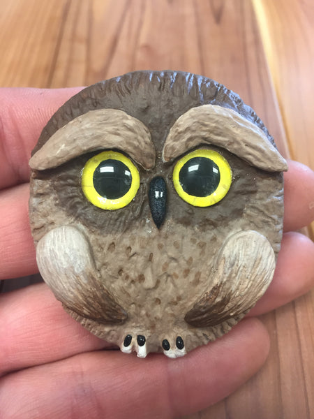 Baby Owl Sculpture made out of SculptCrete Papier Mache Clay Mix